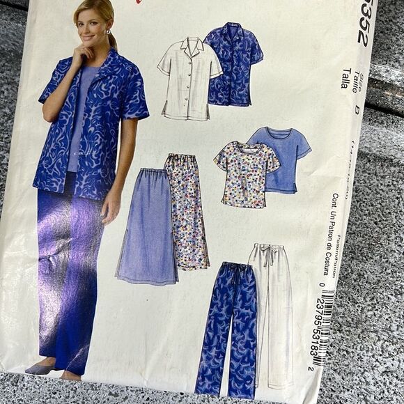 McCall's Patterns M5352 Shirt, Top, Pull-On Skirt & Pants, Size B (14-16-18-20) - Picture 3 of 6